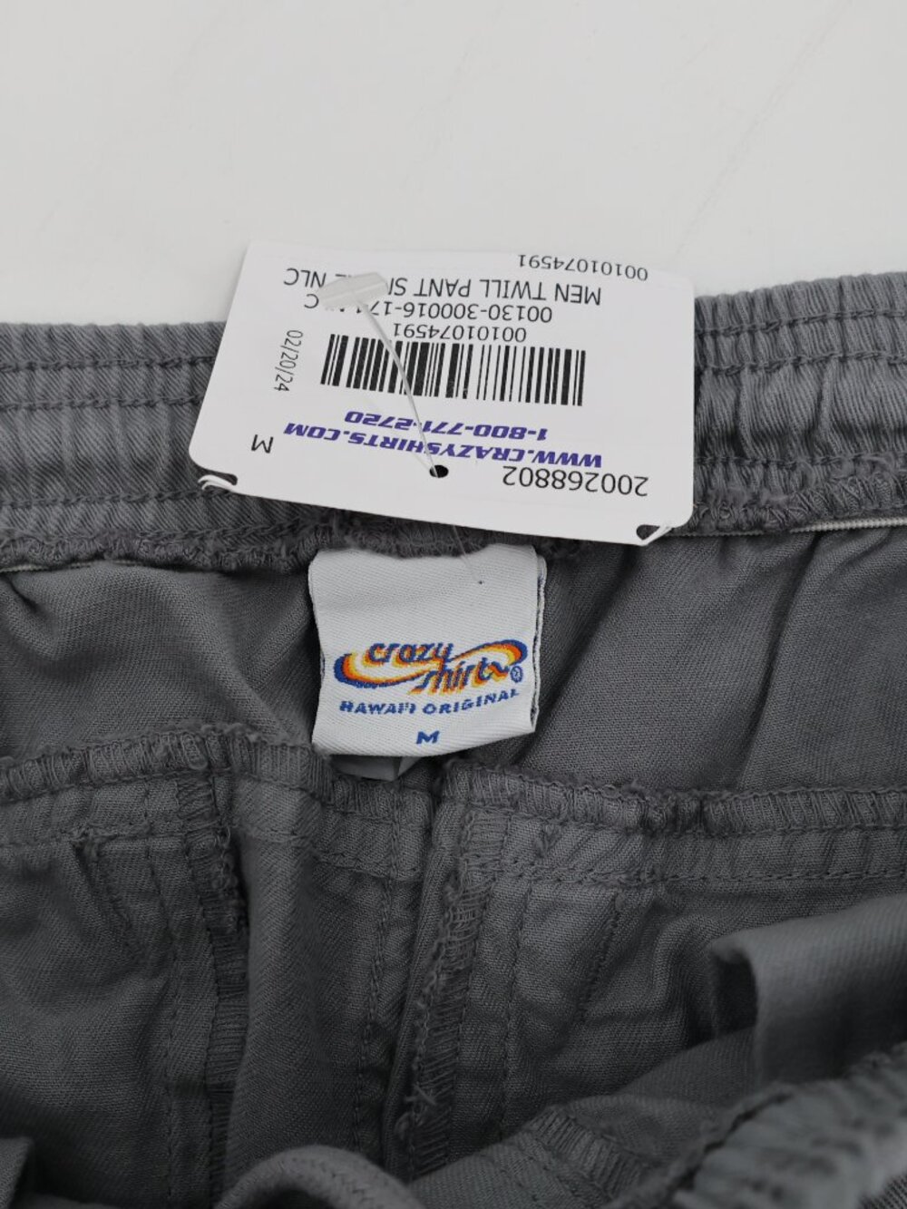 NWT Crazy Shirts Hawaii Twill Pants Mens medium L33 gray Dyed Tropical casual - Picture 11 of 13